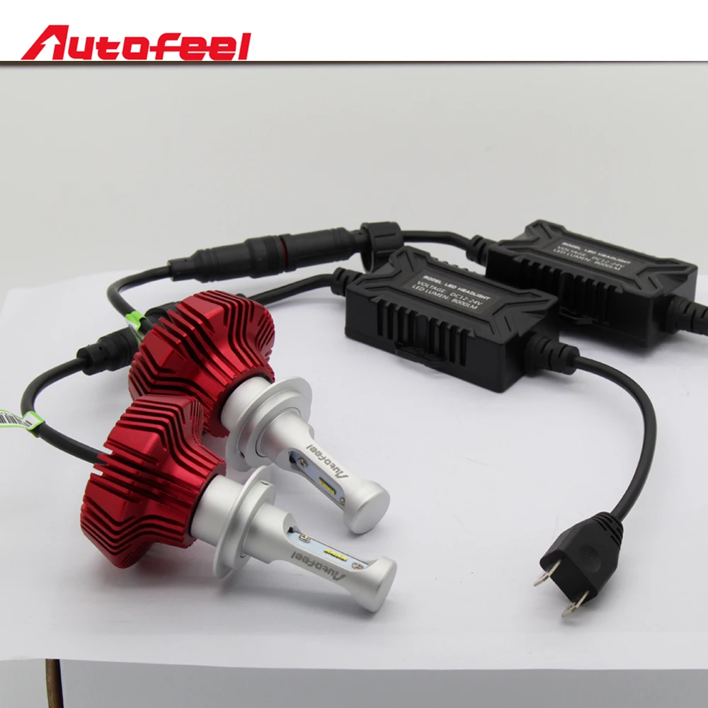 Autofeel H7 Auto Led Headlight Bulbs 80W 8000LM Single Low Beams ZES
