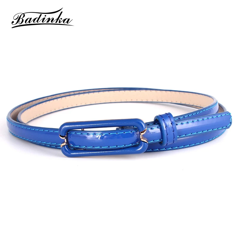 

2019 New Korean Simple Cute Red Black Yellow Blue Narrow Thin Belt Waistband Female Jeans Trouser Jeans Pant Belts for Women