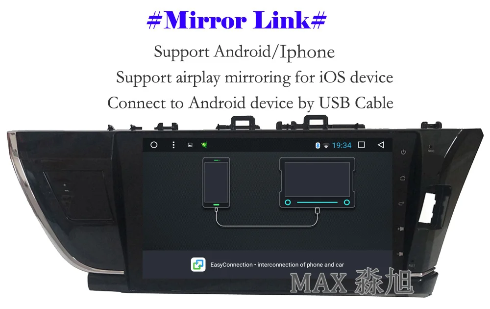 Top MAX Android 8.1.0 Car DVD Player for Toyota corolla 2014 2015 2016 Right Drive Car Radio RDS BT 4G WiFi SWC GPS Navigation Map 9