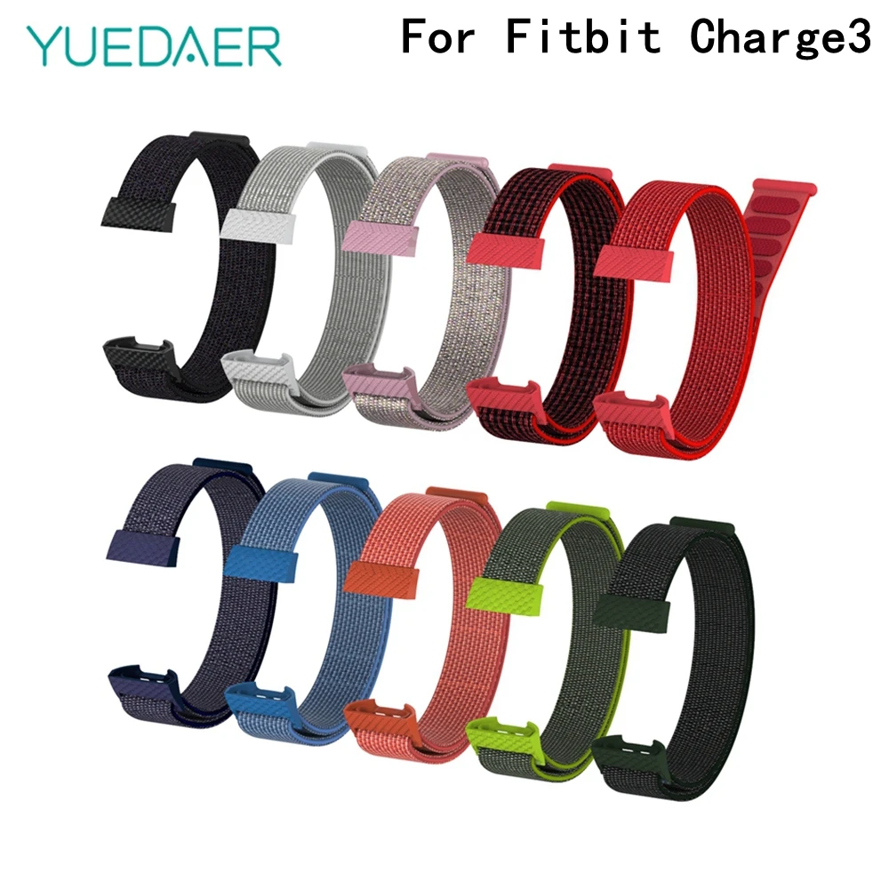 Yuedaer нейлоновая петля Fitbit Charge 3 Band для Fitbit Charge 3 умный Браслет мягкий дышащий ремешок браслет умные аксессуары