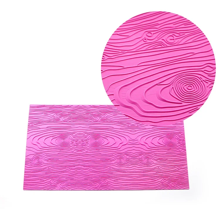 440x240mm 3D Tree Bark Cake Lace Mat Silicone Lace Mold Baking Border Rind Fondant Mold To Decorate Cakes Lace DIY Baking Tools - Цвет: rosyred