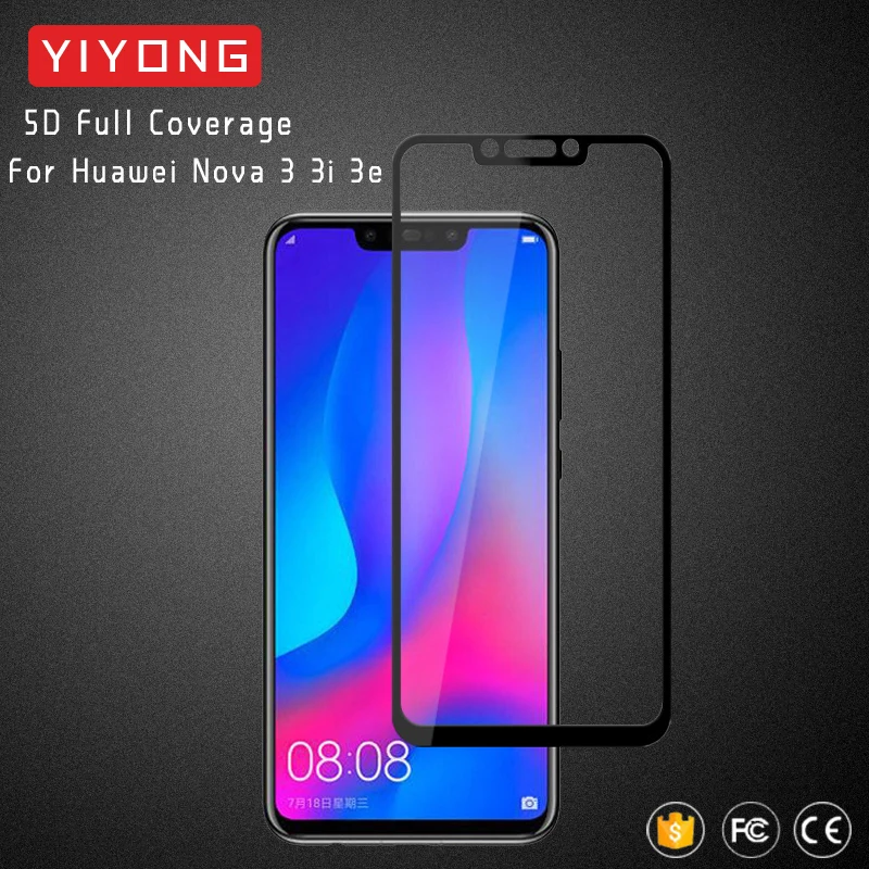 YIYONG 5D полное покрытие стекло для huawei Nova 3 3i закаленное стекло huawei Nova 3E Защита экрана для huawei Nova3 i Nova3e стекло