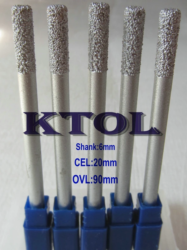 5 шт. SHK-6mm OVL-90mm Extralong плоский конец CNC мельница бит алмазный резак для камня мрамора