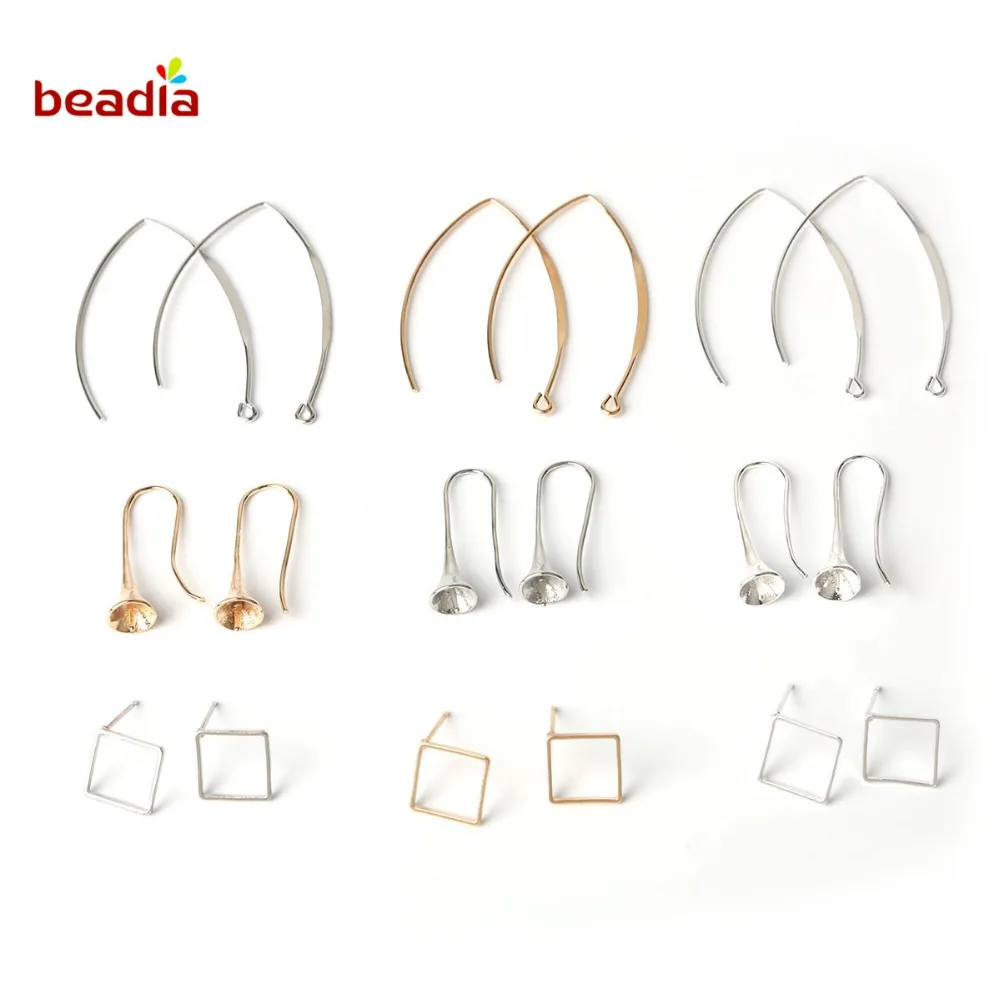 

New Arrivals Rhodium/Gold/Silver Earring Hooks Fit Beads Charms For Women DIY Earrings Jewelry Findings Handmade Jewelry Gifts