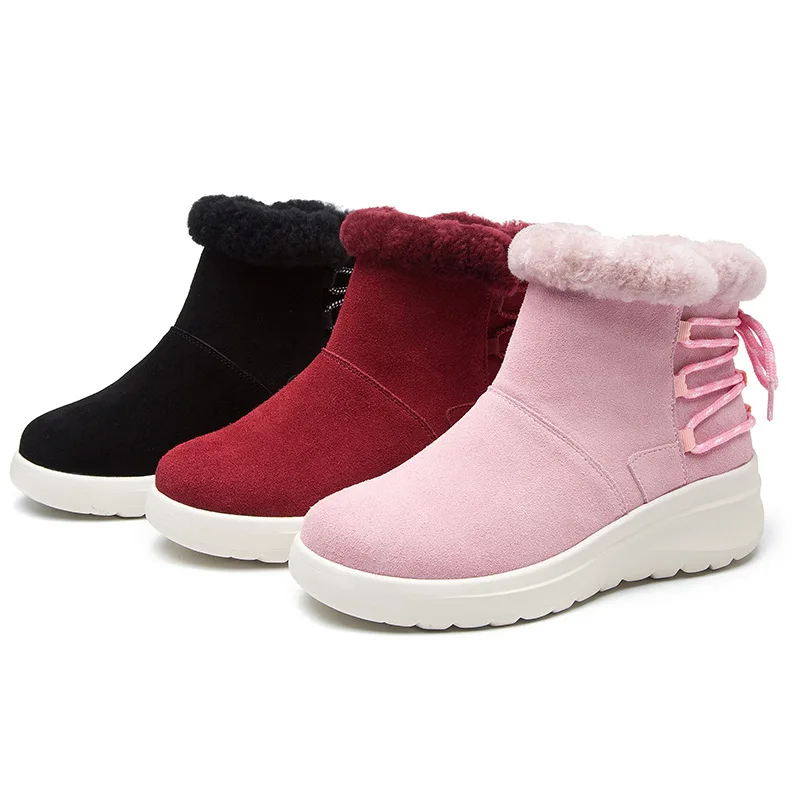 JINBEILEE Lamb Hair Casual Snow Boots Ladies Winter New Lightweight Fur Wild Leather Boots Warm Fashion Walking Shoes JINBEILEE Lamb Hair Casual Snow Boots Ladies Winter New Lightweight Fur Wild Leather Boots Warm Fashion Walking Shoes