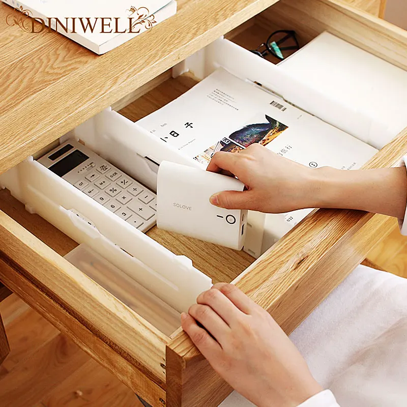 DINIWELL Retractable Adjustable Stretch Plastic Drawer Divider Organizer Storage Partition Board Multi-Purpose Diy Home OFFice
