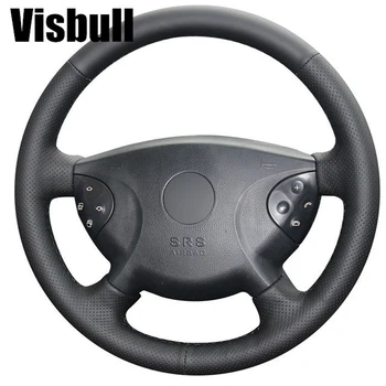 Visbull黒puレザー車のステアリングホイールカバーV1083用トヨタyaris vios rav4 2006から2009サイオンxb 2008