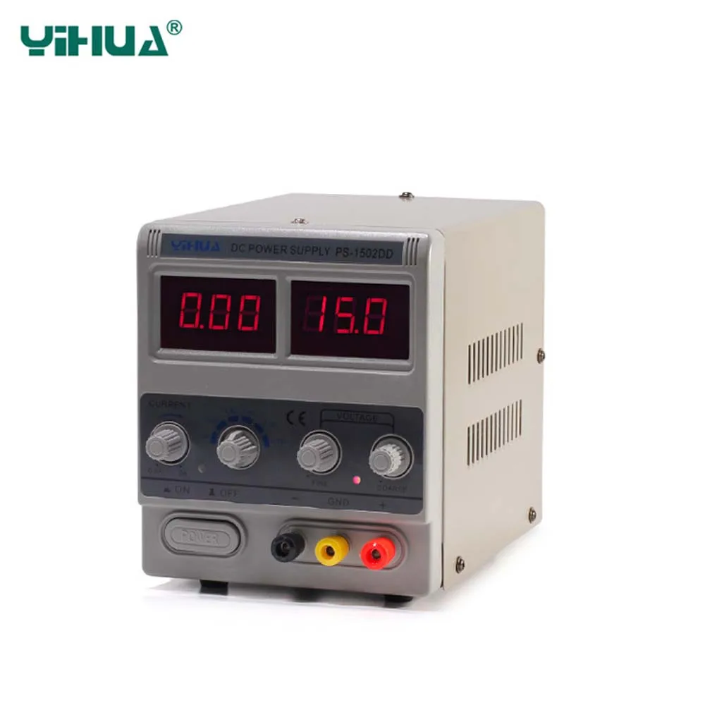 

YIHUA1502DD DC Power Supply Adjustable15V 2A Power supply 3 digits High quality power supplies 110V 240V EU US PLUG phone repair