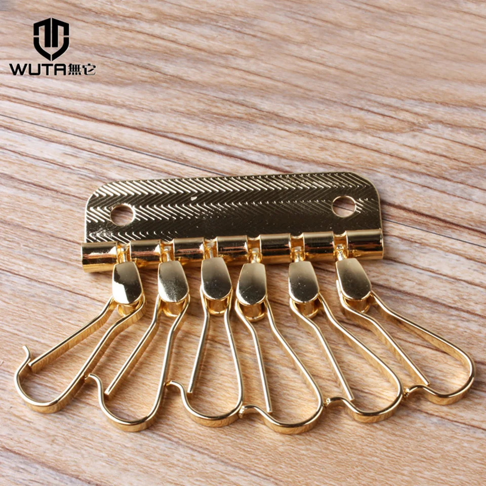 WUTA Hight Quality Row Wallet Key Row KeyChain Key Ring With 6 Hooks