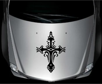 

Car Sword Religous 17''x 24'' Hood decals Truck Vinyl Graphics Tattoo Decor stickers CG288