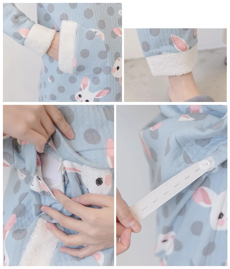Пижамы для кормящих, осенне-зимние модели, пижамы для беременных, пижамы для грудного вскармливания, хлопковая ночная рубашка для беременных, комплект домашней одежды, A188