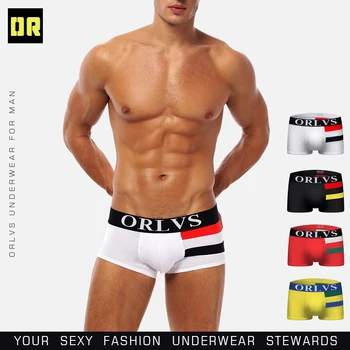 

ORLVS Brand Breathable Male Boxers Men Underwear Male Panties Cotton Comfortable Underpants Men Boxershorts Quick Dry Sleepwear