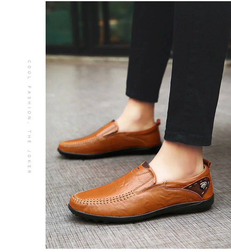 Мужская обувь; лоферы; Качественная кожаная удобная мужская повседневная обувь; Chaussures; мужская обувь на плоской подошве без застежки