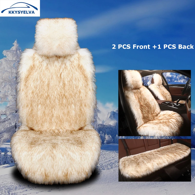 KKYSYELVA Winter font b Car b font Seat Cushion Warm Auto Seat Covers font b Interior