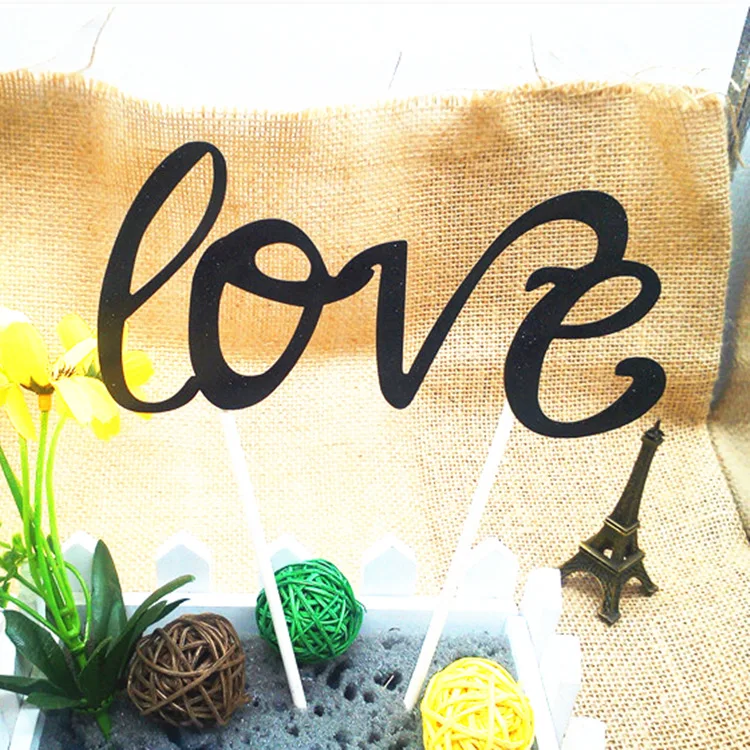 

1pc Creative Love Wedding Cake Flag Topper Love Flags For Wedding Birthday Party Cake Baking Decor Supplies