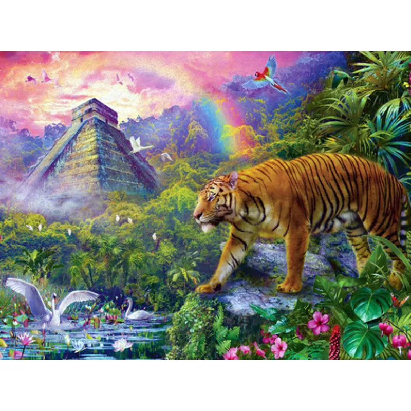 Diy diamond painting Full 5d diamond embroidery cross stitch diamond mosaic tiger pictures of rhinestones kits (2)