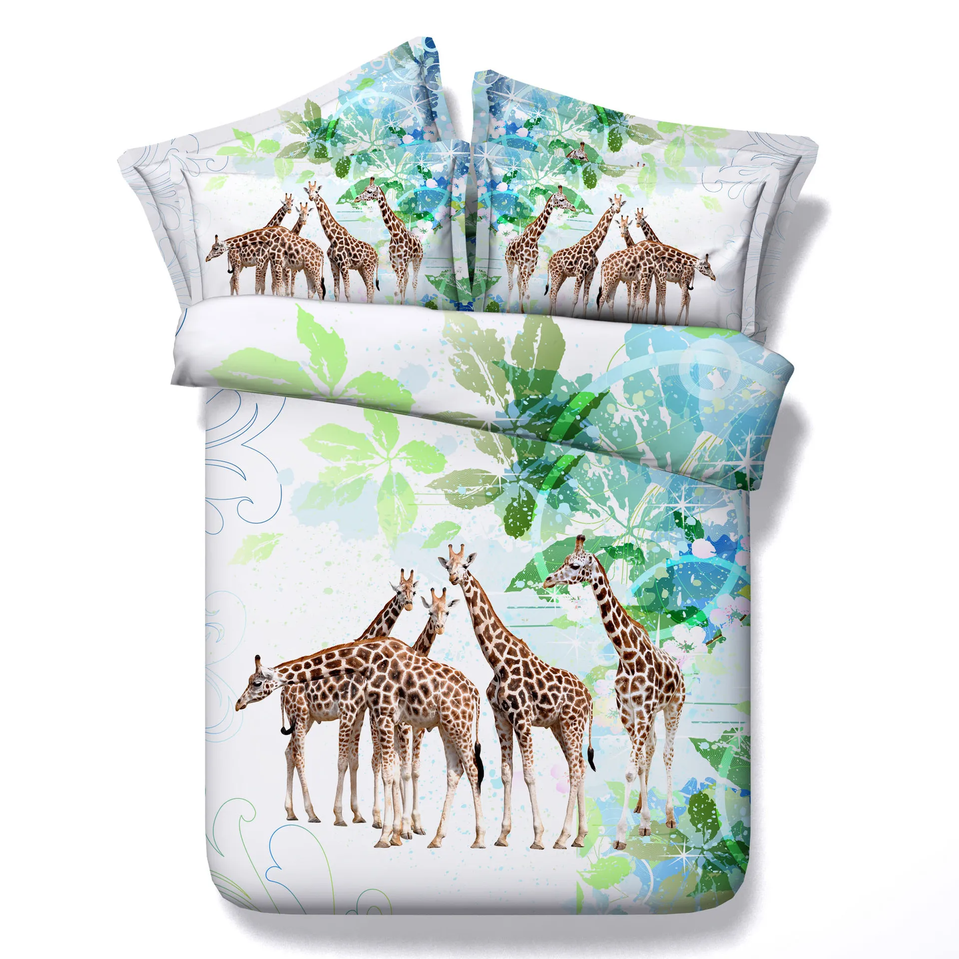 NEW Home Textile 3D Giraffe Zoo Animal Kids Bedding Sets Bedlinen Duvet