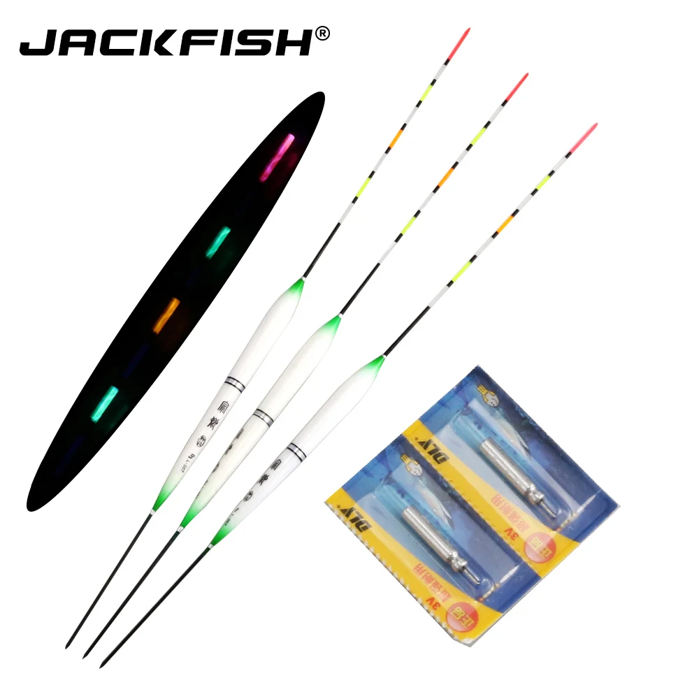 JACKFISH светодиодный Электрический поплавок для рыбалки с батареей 3 шт./лот