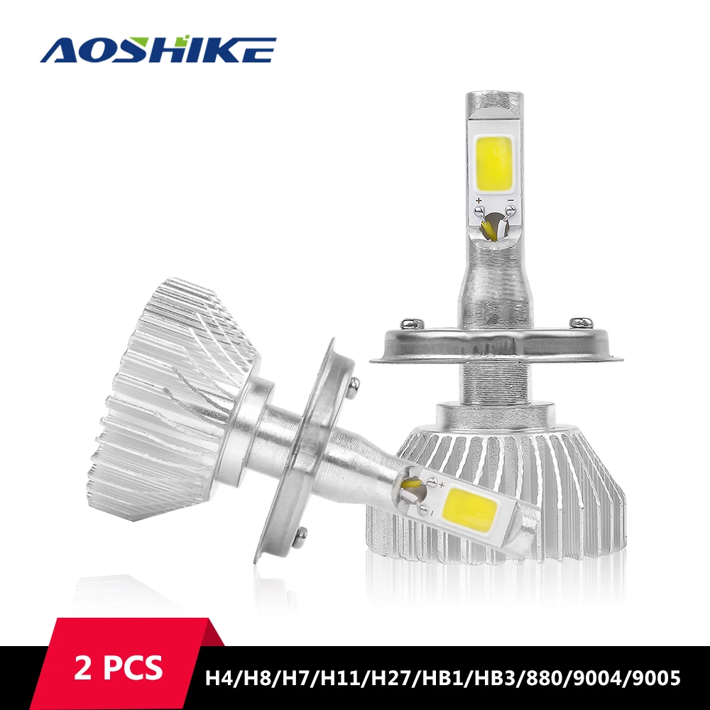 

AOSHIKE 2PC H8 H11 Lamp H4 A3 LED Car Headlight H7 H1 H3 Bulbs For Auto H27 880 LED 12V 40W 4800LM 6000K lED Automotive Single