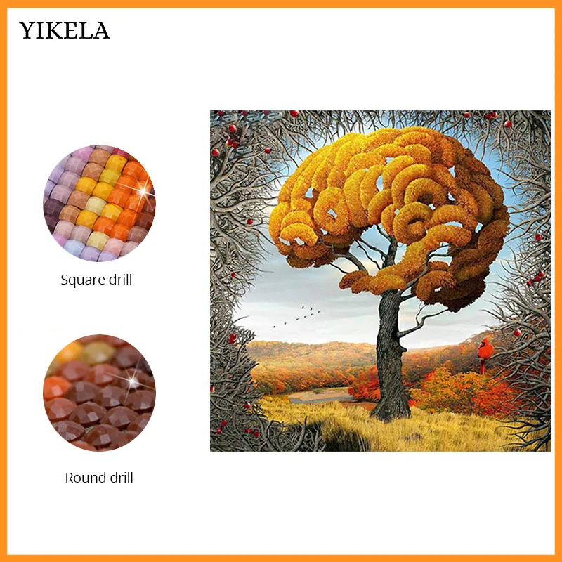 

Full Drill Square Diamond Painting Abstract Head 3D Cross-Stitch Embroidery Art Craft Kit Abstract Mosaic Diamond Tree Brain