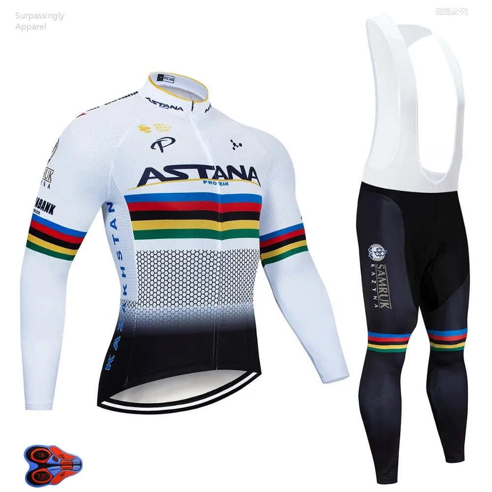 

2019 Autumn UCI World Tour ASTANA Team Cycling Jersey 9D GEL Pants Set Ropa Ciclismo Men MTB Bike Maillot Culotte Cycling Wear