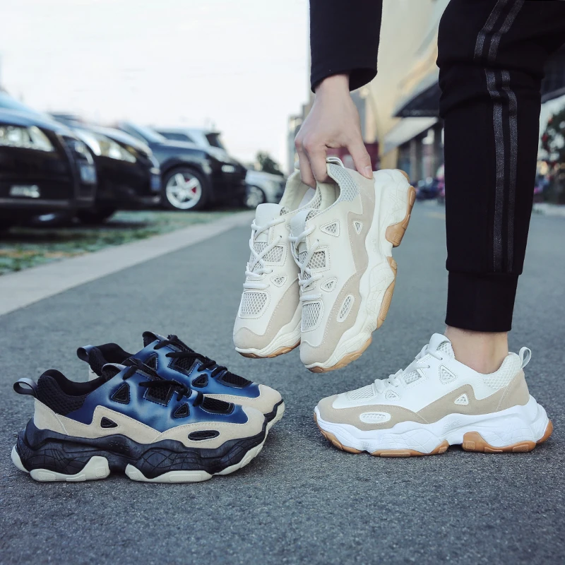 

YIKUYUBO 2019 New Fashionable Casual Breathable Sports Shoes For Men Men's portable Laced Running Shoes
