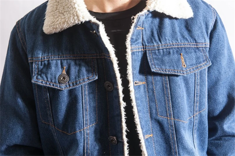 XingDeng Мужская зимняя модная ковбойская куртка, трендовая Теплая ...