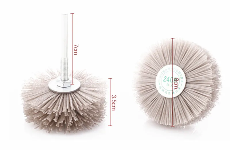 2 шт. абразивных провода шлифовального круга нейлоновой щетиной для Деревянная мебель из красного дерева полировки 6 мм вал 85 мм OD