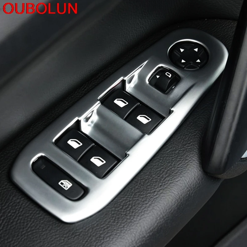 OUBOLUN 4 шт. для PEUGEOT 308 2014 2015 ABS хромированный подлокотник двери и окна подъемная