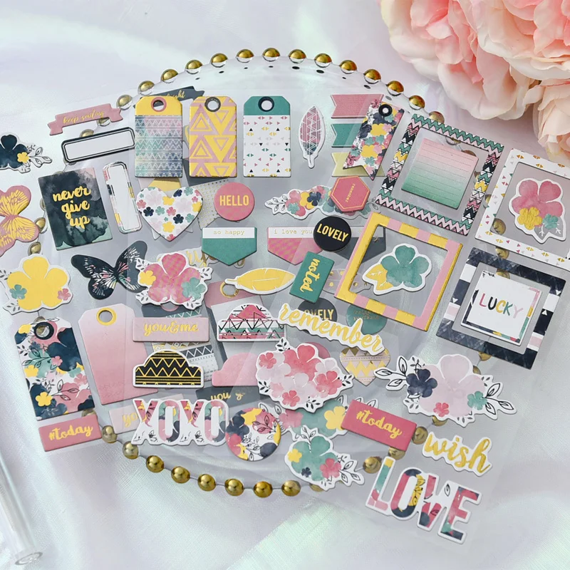 

wish 3D Die Cut Self-adhesive Stickers for Scrapbooking Happy Planner/Card Making/Journaling Project