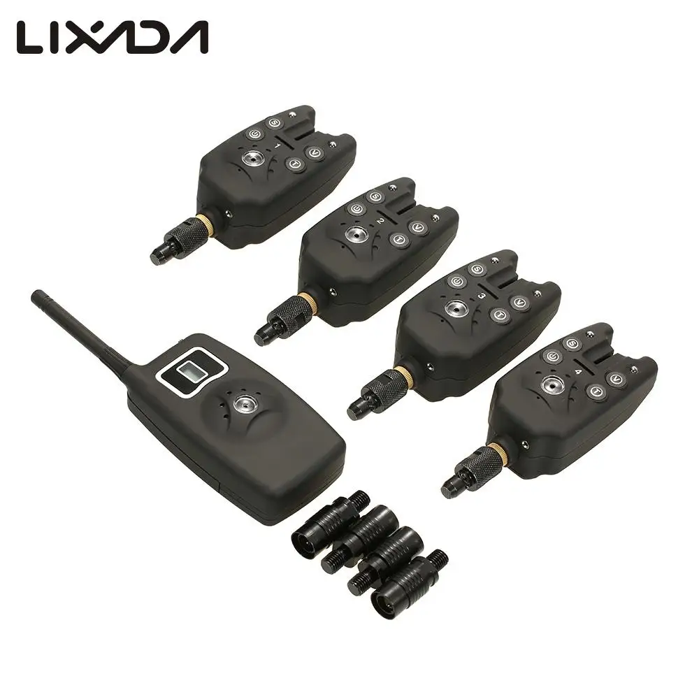 

Lixada Wireless Fishing Bite Alarms Set Digital LED Pesca Indicator Adjustable Tone Volume Sensitivity Sound with Box 4 Colors