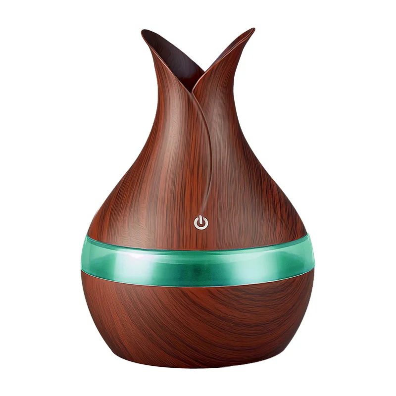 

KBAYBO 300ml USB Air humidifier aroma oil Diffuser strong mist maker wood grain with 7 colors LED night light for home office