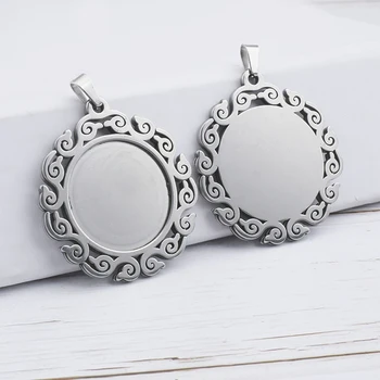 

6pcs Fit 25mm Stainless Steel Cabochon Base Diy Blank Cameo Pendant Bezel Settings Diy Jewelry Necklace Trays