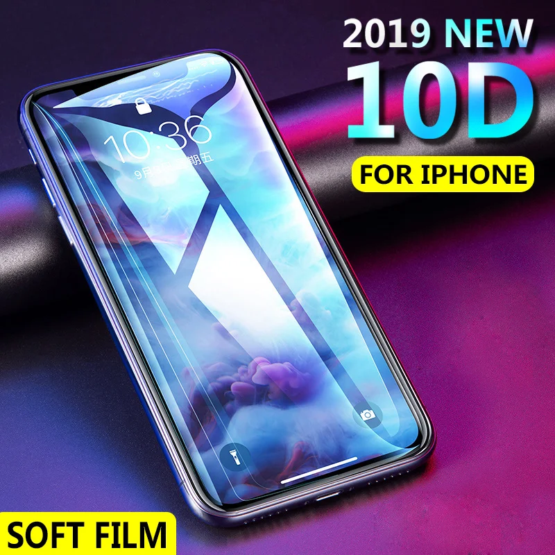 10D полное покрытие защитное стекло для iPhone 11 Pro X XR XS MAX защита экрана закаленное стекло для iPhone 7 8 6 plus 7plus 8plus