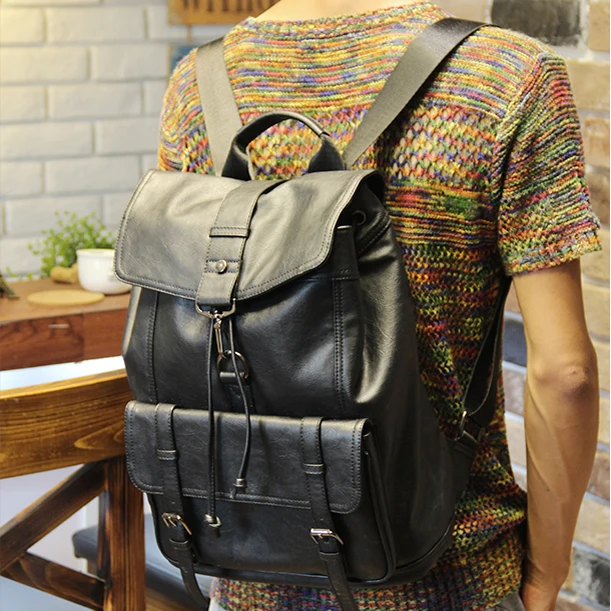 New Designer Men Backpacks Pu Leather Rucksack School Bag For Teenagers Black Students Backpack Travel Bolsas Mochila Feminina New Designer Men Backpacks Pu Leather Rucksack School Bag For Teenagers Black Students Backpack Travel Bolsas Mochila Feminina