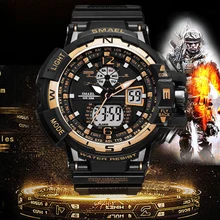 Топ бренд Мужские Аналоговые кварцевые часы мужские спортивные часы для мужчин шок военные часы водонепроницаемые светодиодные цифровые наручные часы Masculino