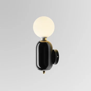 

led indoor wall lamps Golden fine modern postmodern metal creative intelligent study living room porch frosted glass wall lamp