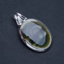Натуральная императорская яшма бохо стиль 925 пробы Серебряное ожерелье 1 1/" R1280