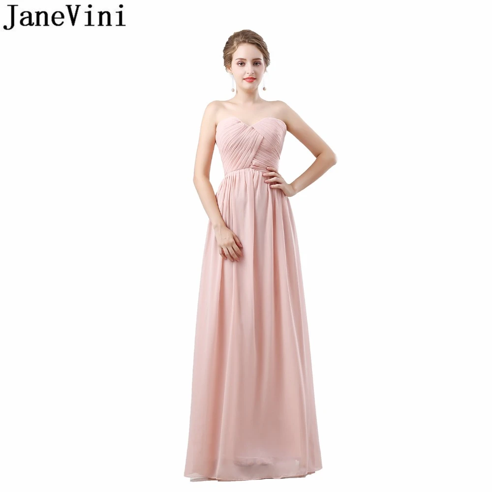 JaneVini Vestidos largos de dama de honor, vestidos de estilo occidental, país rubor, para playa, boda, invitados, fiesta, graduación, con cordones en la espalda, baratos, 2018|Vestidos para dama de - AliExpress