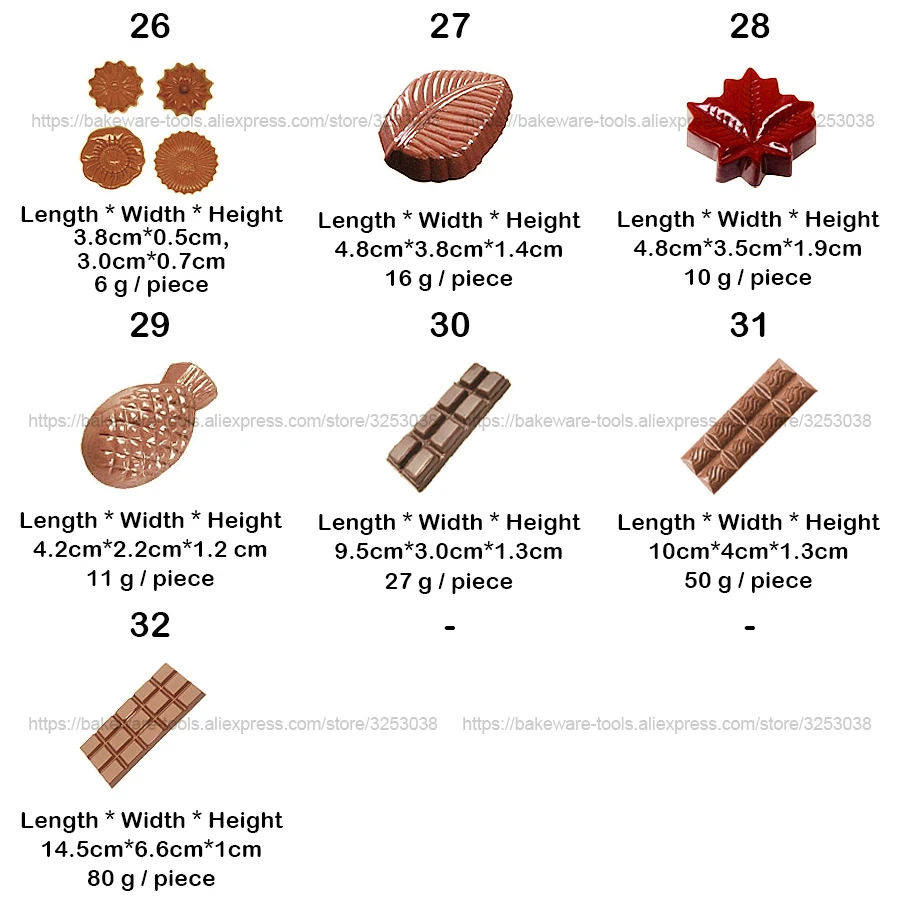 3D формы для шоколадных конфет, пластиковые формы из поликарбоната, лоток для выпечки, кондитерских изделий, инструменты для шоколадных конфет