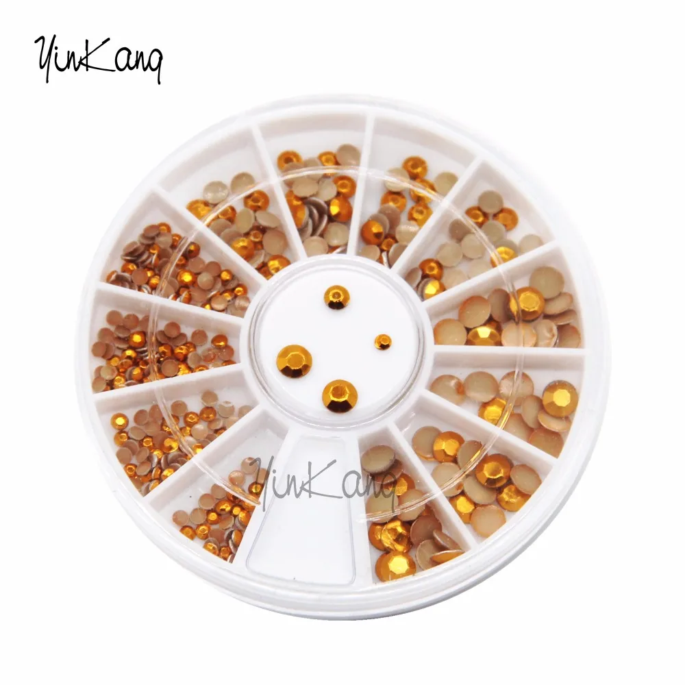 

4 Sizes Nail Art Decoration Metallic Studs Gems Wheel decorative stone for nail art kit
