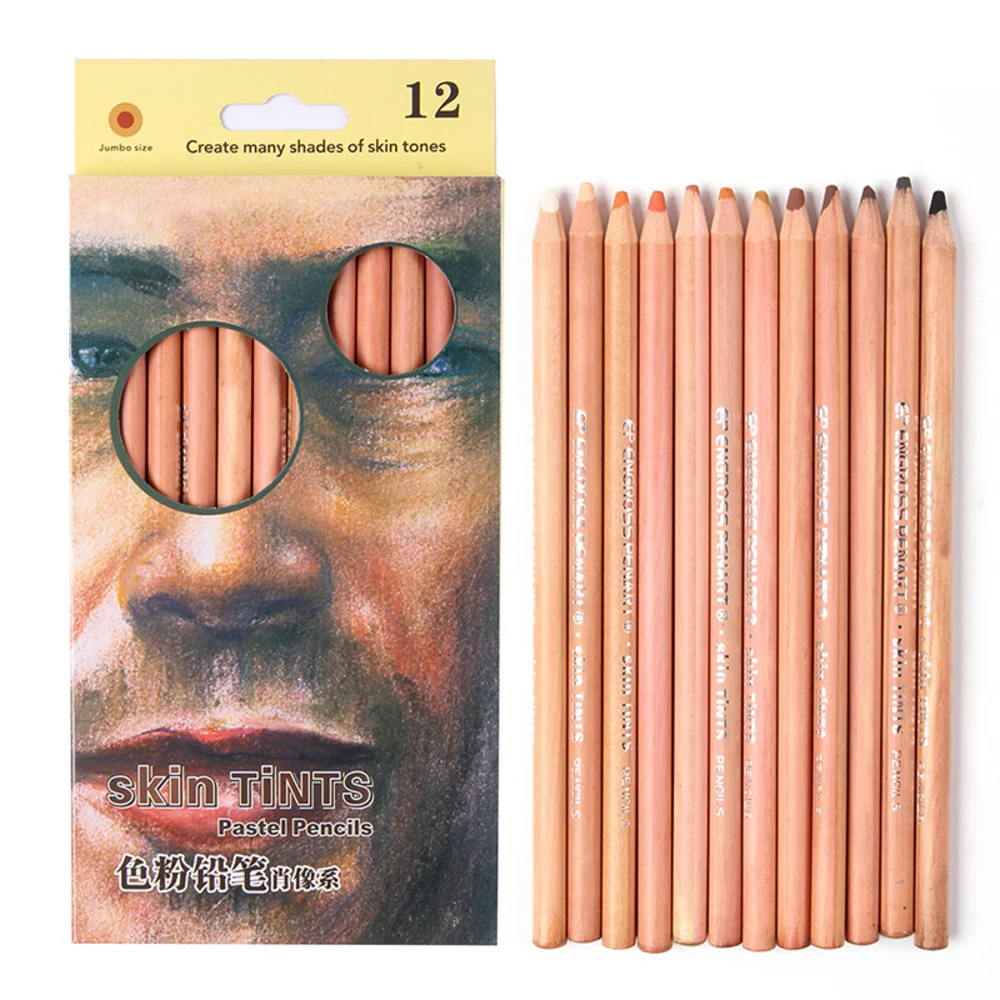 12 Professionale Pastello Matite di Legno Della Pelle Tinte Pastello Matite Colorate Per Disegnare Scuola Lapices De Colores Cancelleria in 12 Professionale