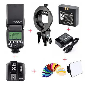 

Godox V860II-S TTL Li-ion Battery Speedlite Flash For Sony + X1T-S Transmitter + Softbox + S-type Bracket Bowens Mount + Filter