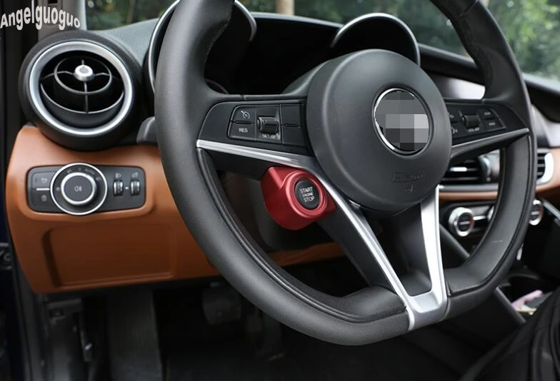ABS карбоновый стиль для Alfa Romeo Stelvio Giulia аксессуары запуска и остановки двигателя