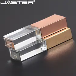 JASTER Кристальный USB 2,0 палочки пользовательский логотип 4 ГБ 8 ГБ 16GGB 32 Гб 64 ГБ флеш-накопитель usb прозрачное стекло