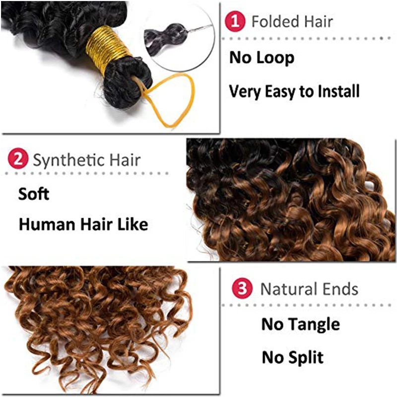 14inch Synthetic Crochet Braiding Hair Water Wave Passion Twist Crochet Hair Braids kinky Twist Golden Beauty