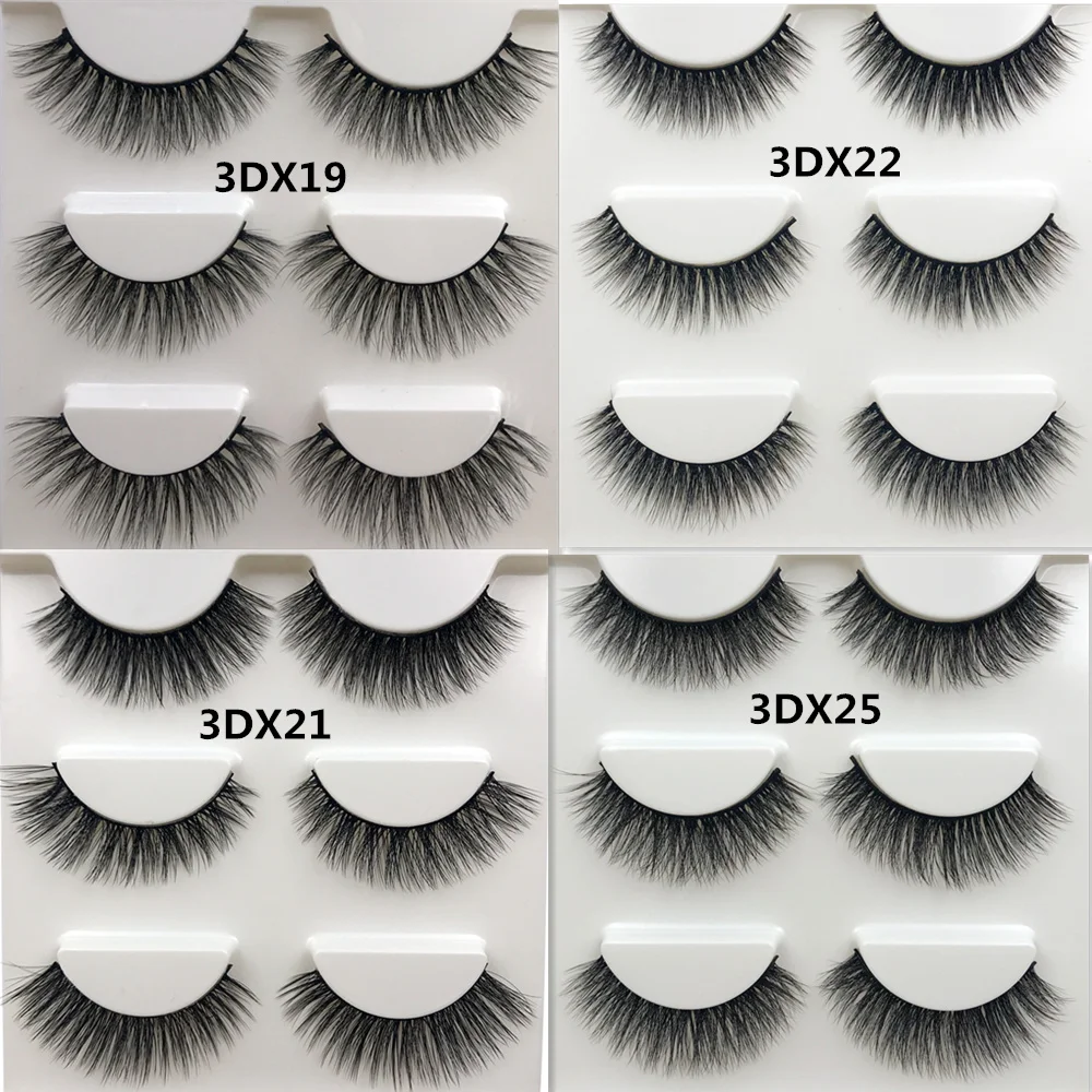 

SHIDISHANGPIN 3 pairs 3d mink lashes natural long mink eyelashes handmade 1 box false eyelashes lashes cilios for makeup beauty