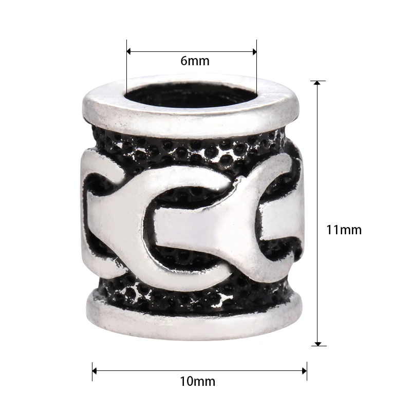

Vikings Textured Beads Charms Findings for Necklace Bracelet Jewelry Making for Dread Hair Beard Beads C-98