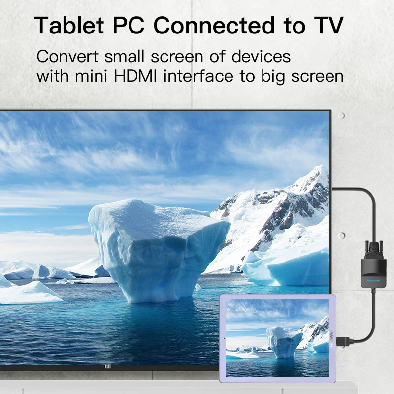 Vention Mini HDMI VGA конвертер 1080P видео адаптер позолоченный с 3 5 мм аудио разъемом для