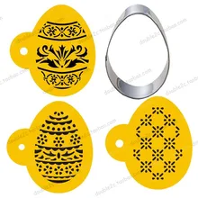 Яйцо Форма металлические чашки торт Трафареты Cookie Кофе Трафареты 4 шт./компл., помадка Cookie Трафареты и печенье CutterCookie резак инструменты